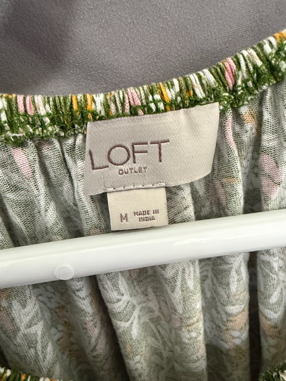 LOFT Olive Floral Ruffle Tank Top - Picture 2 of 4